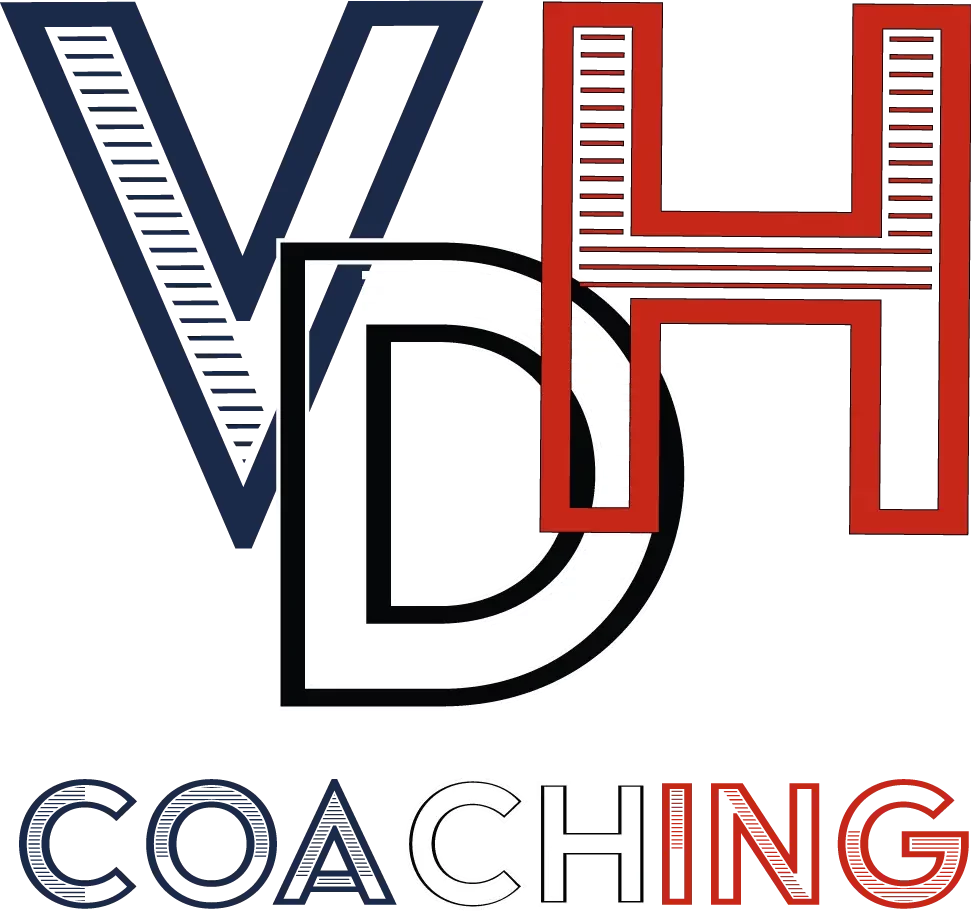 Logo vdhcoaching bleu blanc rouge