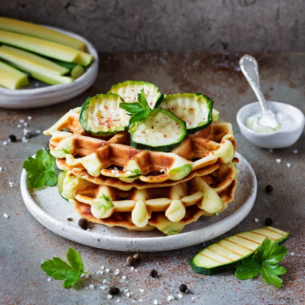 gaufres salées à la courgette