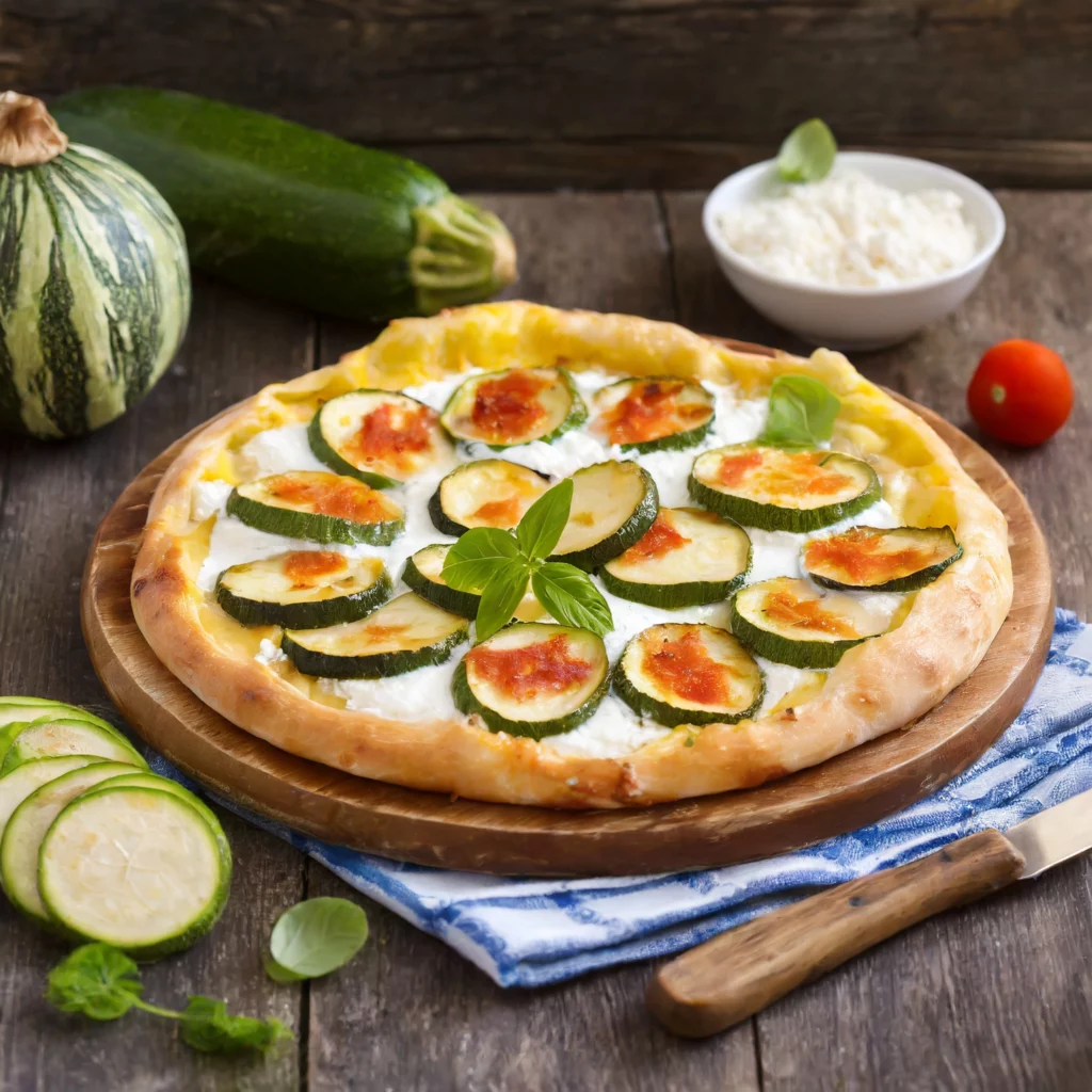 Pizza aux courgettes et ricotta